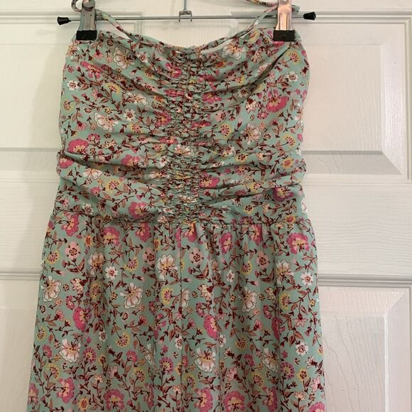 B*O*G Collective Teal And Pink Floral Halter Jumpsuit Size XS - Picture 5 of 7